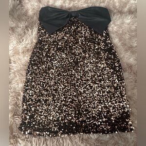 Thirty Thirty Elegant Strapless Sequin Dress